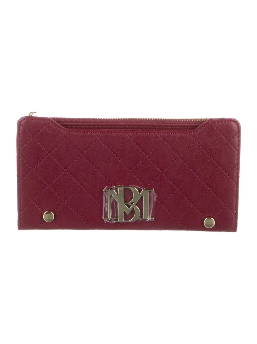 BADGLEY MISCHKA $59 Quilted Burgundy Zip Wallet with Gold Hardware brand new - Picture 9 of 9